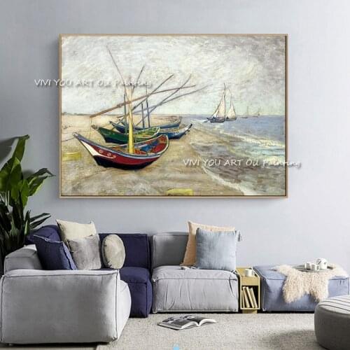 Abstract oil painting sailboat on the sea 100% Handmade picture wall decor for ldrawing room indoor home decoration no framed