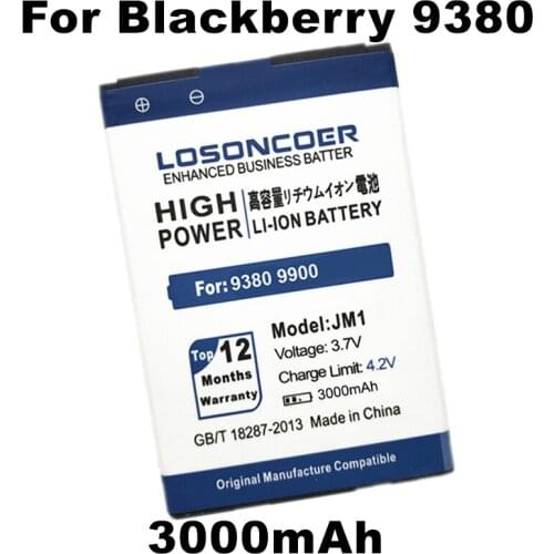 LOSONCOER 3000mAh J-M1 JM1 JM-1 Battery for Blackberry J-M1 JM1 JM-1 9380 9850 9860 9790 9930 9900 Battery