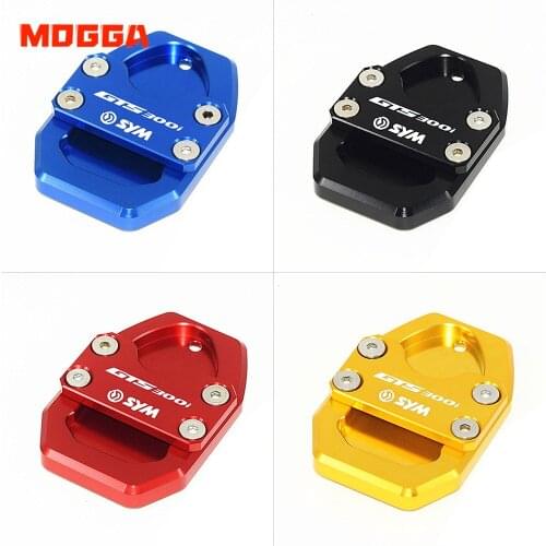 Aluminum Alloy For SYM GTS300 300i GTS300i Motorcycle Side Stand Enlarge Plate Moto Kickstand Extension Pad Accessories Blue Red