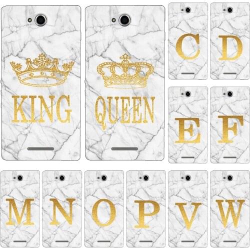 Phone Case for Sony Xperia C S39H C2305 Marble Golden English Letter Fashion Name Back Cover Fundas Shell