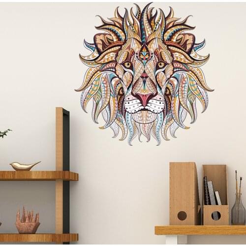 Color animal pattern DIY puzzle lion wall stickers childrens room living room bedroom study room stickers home decoration
