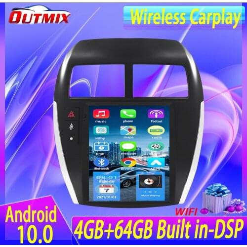DSP IPS PX6 Carplay voice control Tesla 9.7" Android 10.0 4GB 64GB auto radio GPS BT5.0 For MITSUBISHI ASX 2013-2018