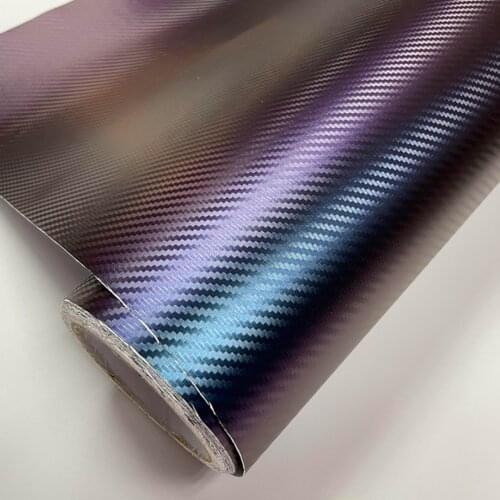 20/30/40/50x152CM Blue to purpleCar Colorful Stickers Film for Cars Carbon Fiber Body 3D Two Layer Vinyl Film Chameleon Car Wrap