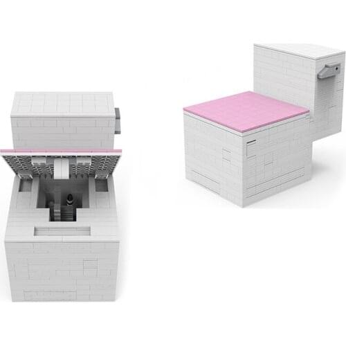 MOC 45981 IQ Test Brain Game Sharp Turn 3D Toilet Puzzle Solving Box Building Block Model Kids Toys DIY Brick Parts Best Gifts