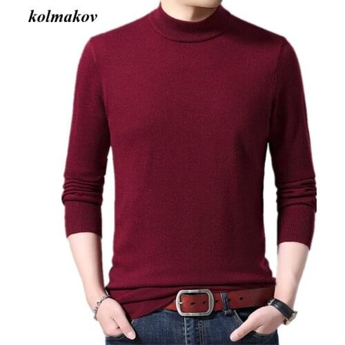 KOLMAKOV New Arrival Spring Style Men Boutique Pullovers Sweater Fashion Casual Solid Slim O-neck woolen Sweater Size S-2XL