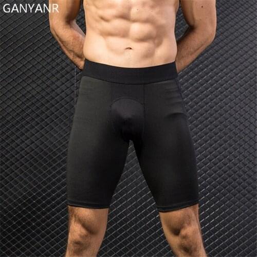 GANYANR Running Tights Men Leggings Yoga Fitness Basketball Compression Gym Athletic Sports Skins Bodybuilding Jogging Shorts