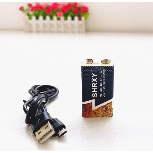 800mAh Micro USB 9V Li-ion Rechargeable Battery 6F22 9V Li Ion Lithium Battery for Metal Detector