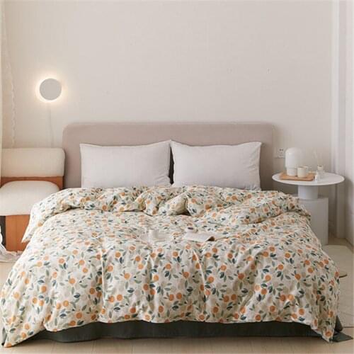 Cilected Korean Style Small Fresh Floral Quilt Cover Pillowcase 100% Cotton Simple Duvet Core Protective Cover Home Decoration