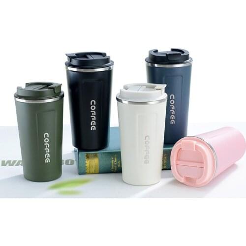 Frosted Coffee Cup Travel Mug Stainless Steel Drink Bottle Metal Cup Portable Thermos Kettle 380ML/510ML For Gifts