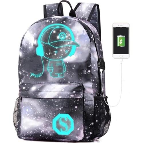 Fashion College School Bookbag for Teen Boys and Girls Daypack Travel Laptop Backpack with USB Charging Port and Anti-theft