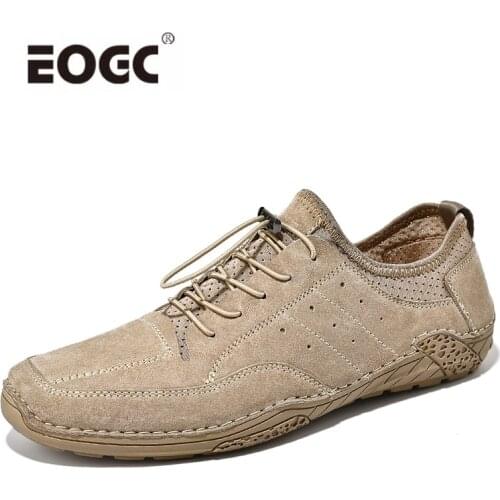 Large Size Suede Leather Shoes Men Outdoor Casual Shoes Flats Loafers Comfort Walking Driving Men Shoes Zapatos Hombre