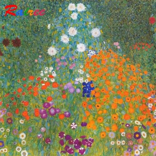 Gustav Klimt Famous Painting "Farm Garden"5D DIY Diamond Painting Flowers Kits Diamond Embroidery Rhinestone Mosaic Sale Picture