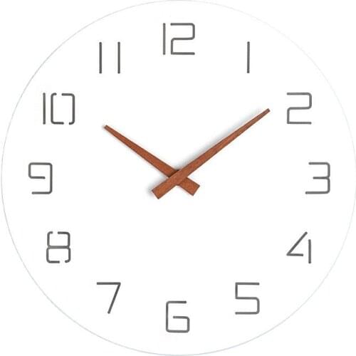Nordic White Wall Clock Modern Design Wood Silent Creative Big Watch Home Wall Clocks Kitchen Clock Montre Murale Gift FZ793