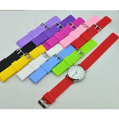 Wholesale 50PCS / lot 12MM,14MM,16MM,18MM,20MM,22MM,24MM rubber watch bands rubber watch straps smooth rubber band - WBR03