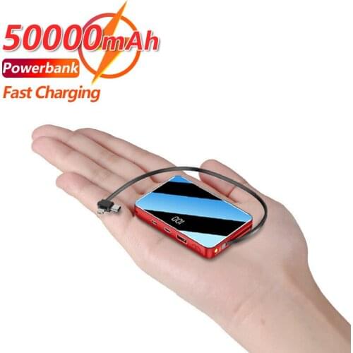 50000mAh Mini Power Bank Portable Outdoor Emergency Fast Charging Digital Display 2USB Phone Charger for IPhone Xiaomi Samsung