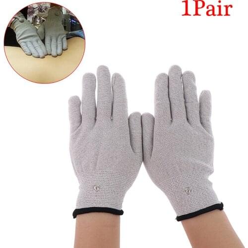 2pcs Conductive Silver Fiber Electrode Therapy Gloves Electrotherapy Unit For Phycical Therapy