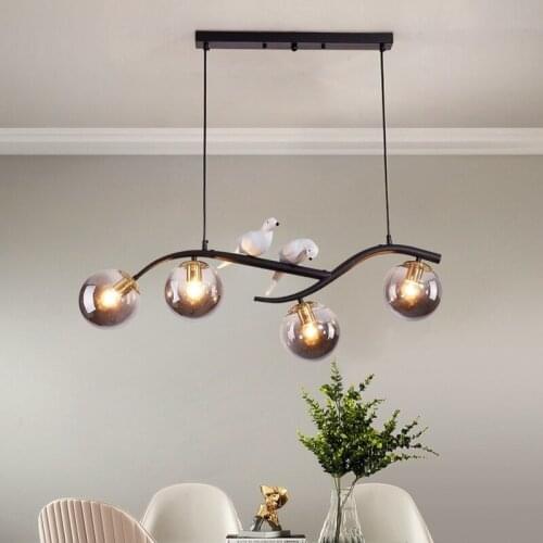 Restaurant Chandelier Nordic Creative Bird Study Bar Table Lamp Simple Net Red Dining Chandelier