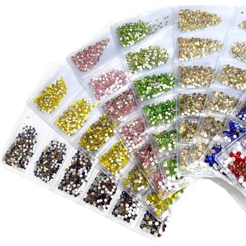 1580Pcs Mix Sizes Non Hot Fix Rhinestones Colorful Crystal Flatback Glass Glitter Rhinestones For Nail Art Decorations B0980
