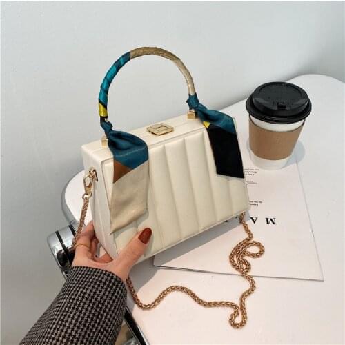 Texture Shoulder Bag Women 2021 New Fashion Chain Messenger Small Square Bag Mini Box Bag