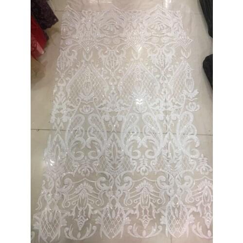High Quality African Lace Fabrics SYJ-3191 Nice French Net Embroidery Sequins Tulle Lace Fabric For Nigerian party Dress