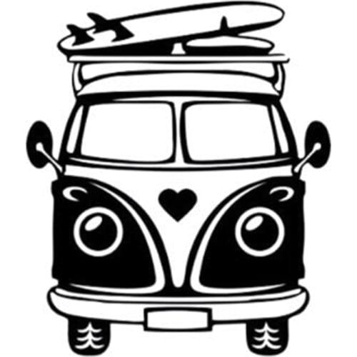 Funny Decals Black/White Camper Travel Surf Skateboard Summer Beach Cloth Ocean Vinyl Car Sticker Fashion Accessories
