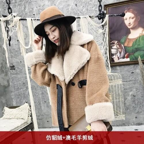 Winter Real Fur Coat Short Wool Jacket 2020 Clothes Women Sheep Shearing Overcoat Female Warm Thicken Park Mujer LX2553