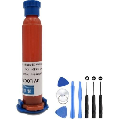 10ml tp2500 uv glue UV Glue LOCA Liquid Optical Clear Adhesive + 8 in 1 OPENING Tools for mobile phone touch screen