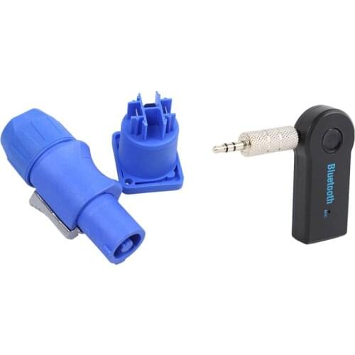 Top 1 Set Powercon Type A Chassis Plug Panel Connector With M201 Car Bluetooth Audio Music Receiver Adapter 3.5 Stereo