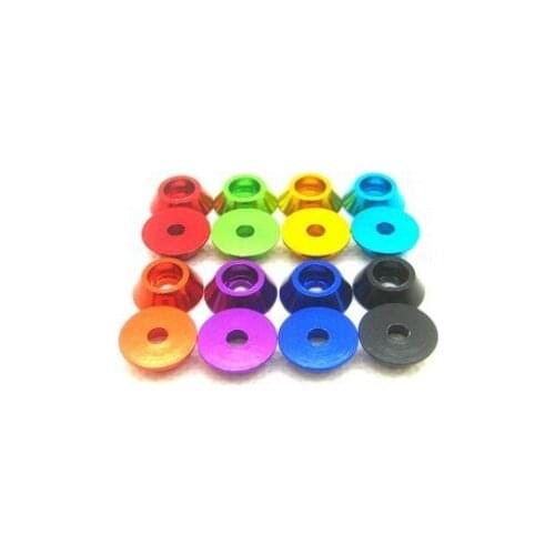 10pcs * M2.5 Aluminum Alloy Cone Cup Head Screw Gasket Washer (Multicolor) for RC model