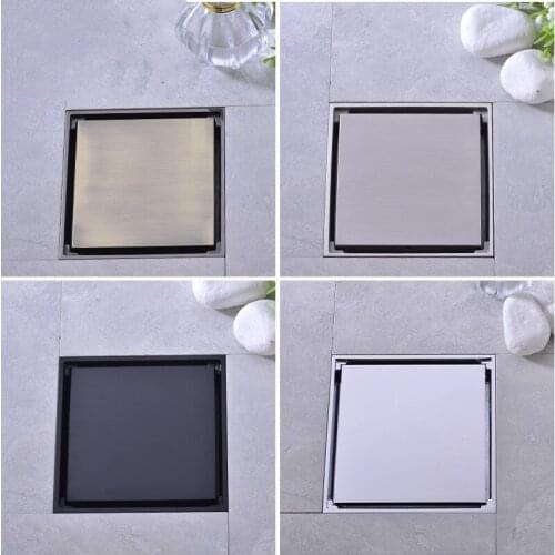 100*100mm 4 inch all brass floor drain bathroom shower drainer Invisible two-sided Usable Prevent odor floor drain