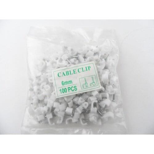 100PCS/bag 6MM cable clips cable nail wire clips 6mm cable clips Square white