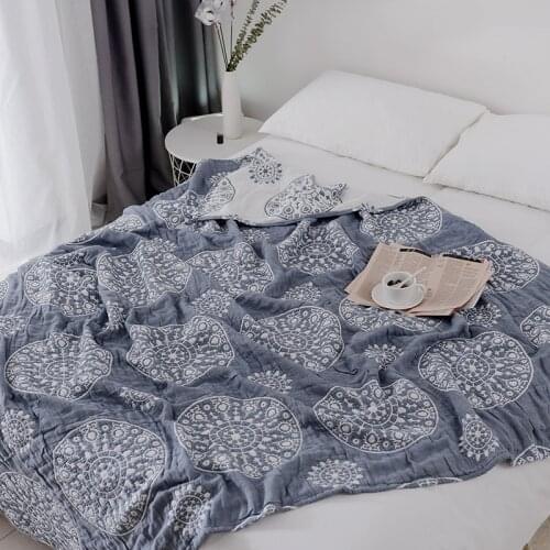 100% Cotton Muslin Blanket Bed Sofa Travel Breathable Chic Mandala Large Soft Throw Blanket Para Blanket