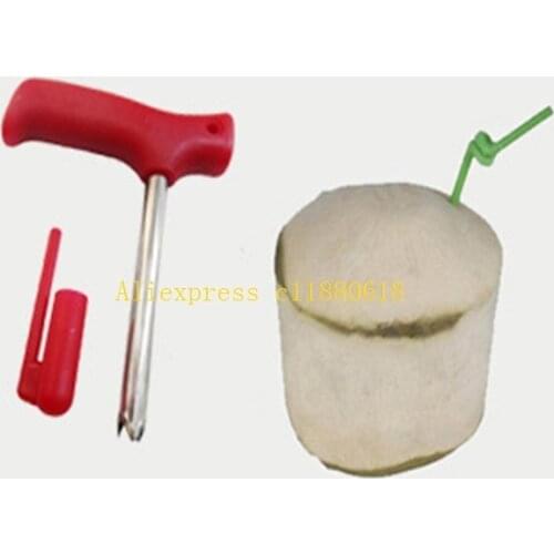 300pcs/lot Free Shipping Useful Stainless Steel Coconut Opener Opening Driller Cut Knife Hole Kitchen Accessories