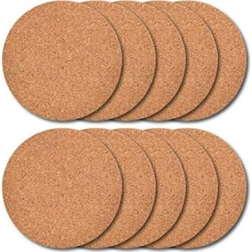 5PCS Round Cork Coasters Set Coffee Cup Mat Drink Tea Pad Placemats Wine Table Mats Decor Heat Insulation Pot Holder Mats