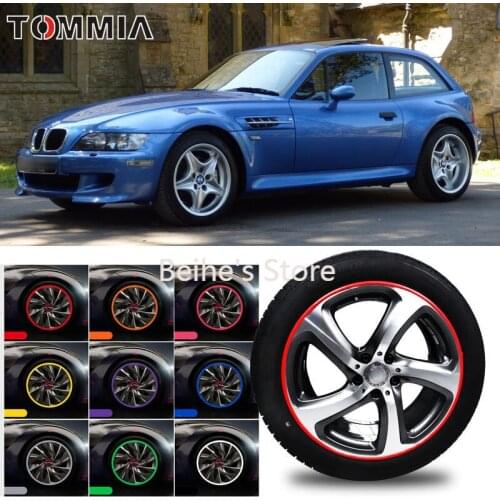 8M Car Wheel Hub Rim Edge Protector Ring Tire Strip Guard Rubber Stickers On Cars Red Car Styling For Z3