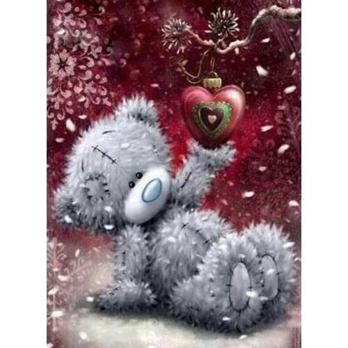 Diamond Embroidery Bear heart shape picture of Rhinestones Mosaic 5D DIY Diamond Painting Full square /Round Decor crafts FG1203