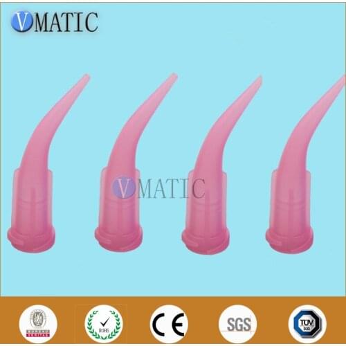 Free Shipping Quality 100Pcs 20G Pink TT Tapered Bend Bent Plastic Dispensing Needle Tips