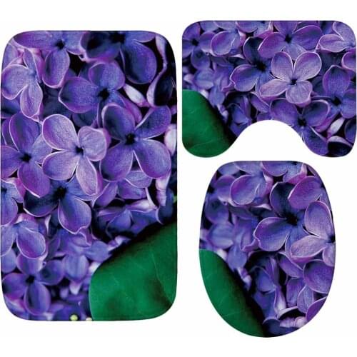 Four Leaves Pattern 3pcs Bathroom Rugs And Mats Set Anti-slip Floor Rugs Toilet Bath Mats Washable Bathroom Carpets Foot Pad