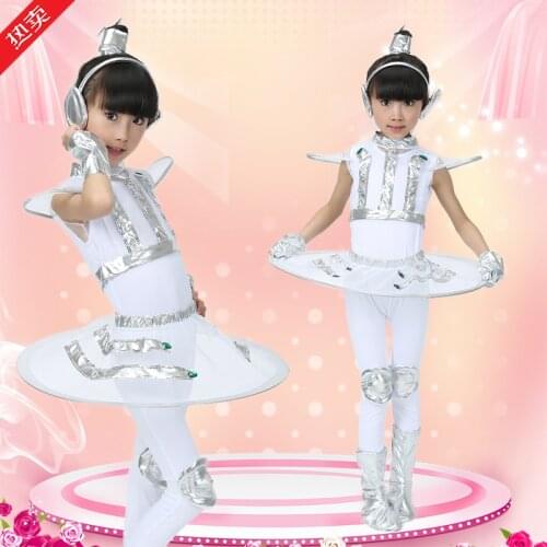 Childrens costumes dance robot astronaut performance space dance show time for kids clothing unisex dance clothes