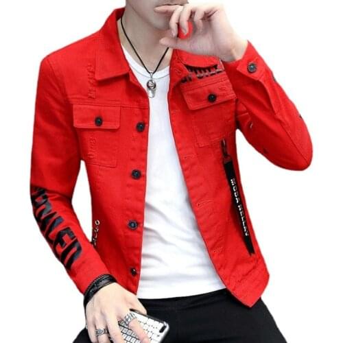 Bomber Thin Ripped Denim Jacket Male Cowboy Jeans jackets Spring Autumn Mens Denim Jacket Mens Trendy Fashion