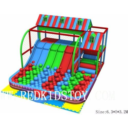 Exported to Chile Indoor Playground With 3 Pcs Double Slide and 10000 Pcs Ball Pool 6.3x5x3.2m