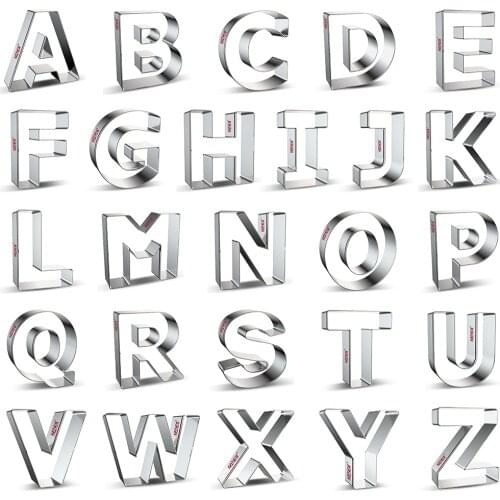 ZADE Letter Cookie Cutter for Birthday Party Biscuits Fondant Letters Cookie Cutter - Stainless Steel