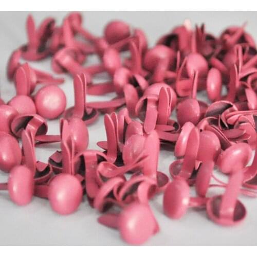 Happymems Pink Round Metal Brads DIY Photo Album Scrapbooking Crafts Decor Embellishments Fastener Paper Pins Mini