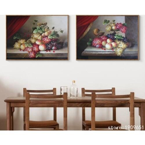 Cotton no frame realist still life fruit bowl grapes canvas printings oil painting printed on cotton wall art decoration picture