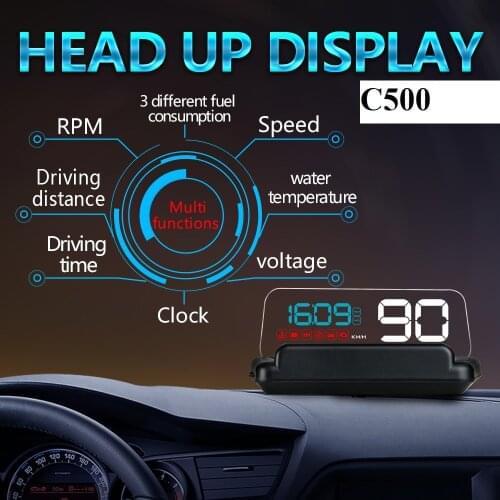 HUD OBD GPS Speedometer Head Up Display Digital Speed RPM Display Over Speed With Alarm Driving Fatigue Projector C500 T900
