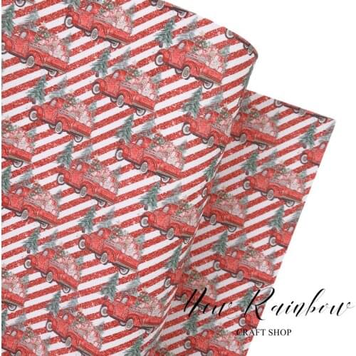 New Rainbow 30x138cm/roll Christmas Decor Santa Claus Car Litchi Faux leatherette for bows, earrings, DIY handmade crafts