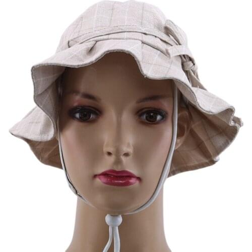 Quality Beach Sport Cap Plaid Bow Princess Hat Baby Hat Soft Cotton Sun Hat Baby Girl Casual Hat For Girls And Boys Summer Hat