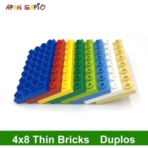 Big Size DIY Building Blocks Thin Figures Bricks 4x8Dot 4PCS Educational Creative Toys for Children Compatible With Brands