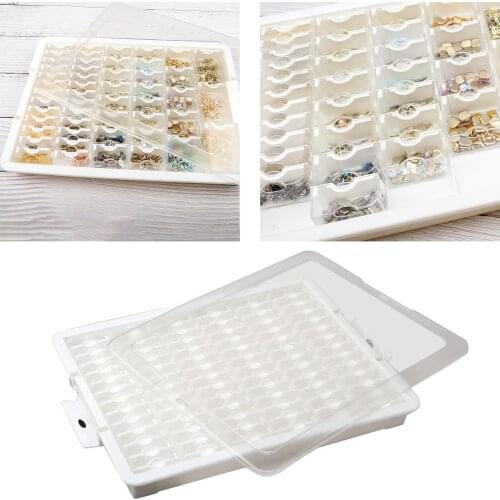 Multifunctional Clear Plastic 78 Grids/50 Grids/42 Grids Empty Nail Art Bead Jewelry Craft Storage Box Organizer Case with Lid
