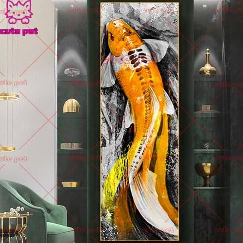 Full Square Round Drill 5D DIY Diamond Painting set "Fish koi" Embroidery handicraft Cross Stitch rhinestone animal Decor large